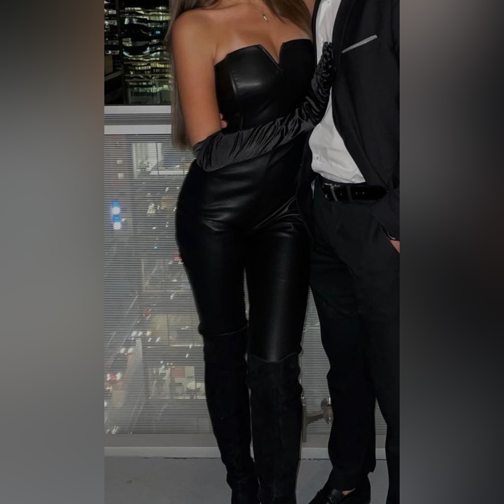 Cupcakes and Cashmere Faux Leather jumpsuit